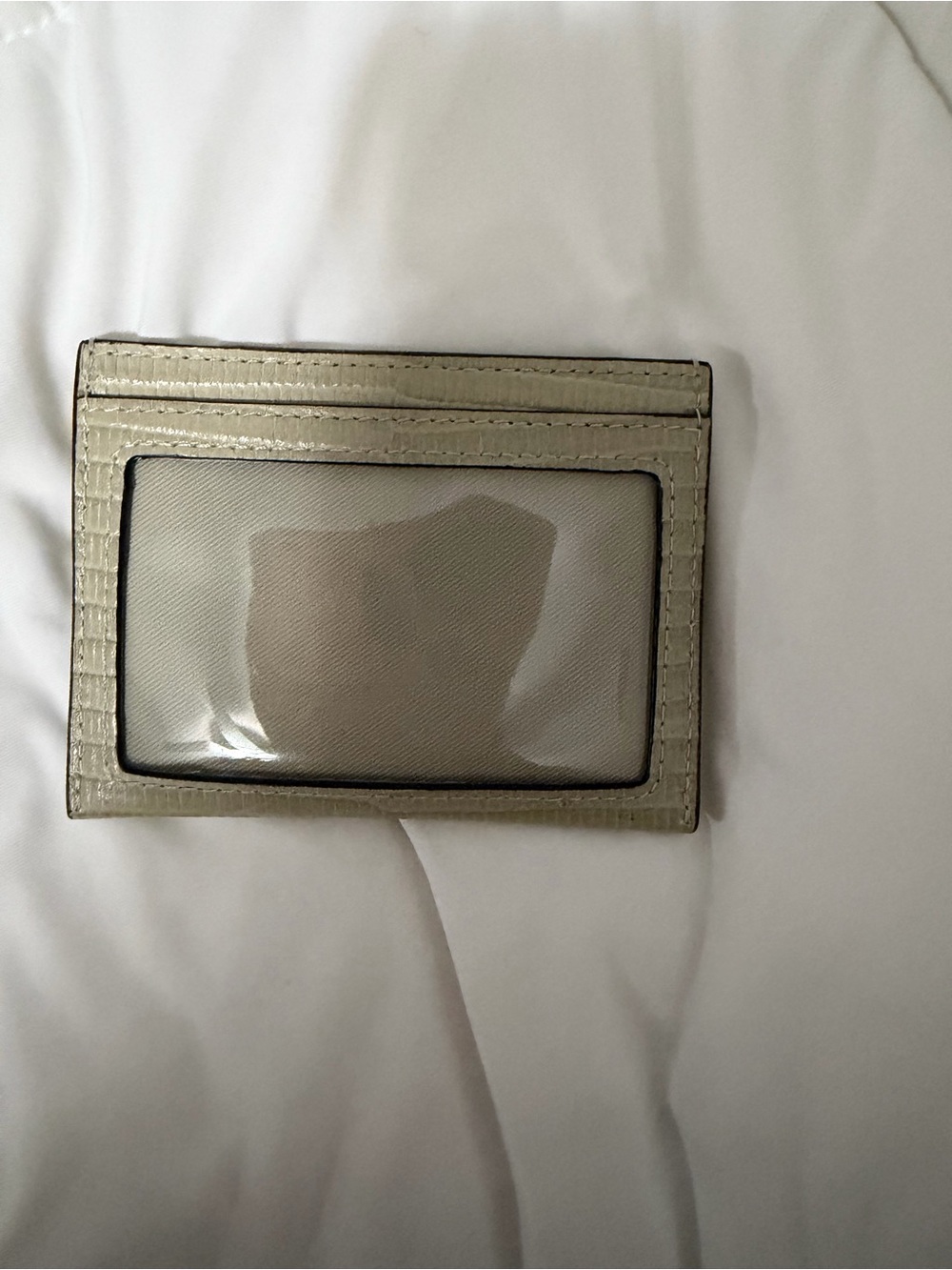 Coach Neutral Lizard-Embossed ID Card Holder in Beige - Picture 3 of 3
